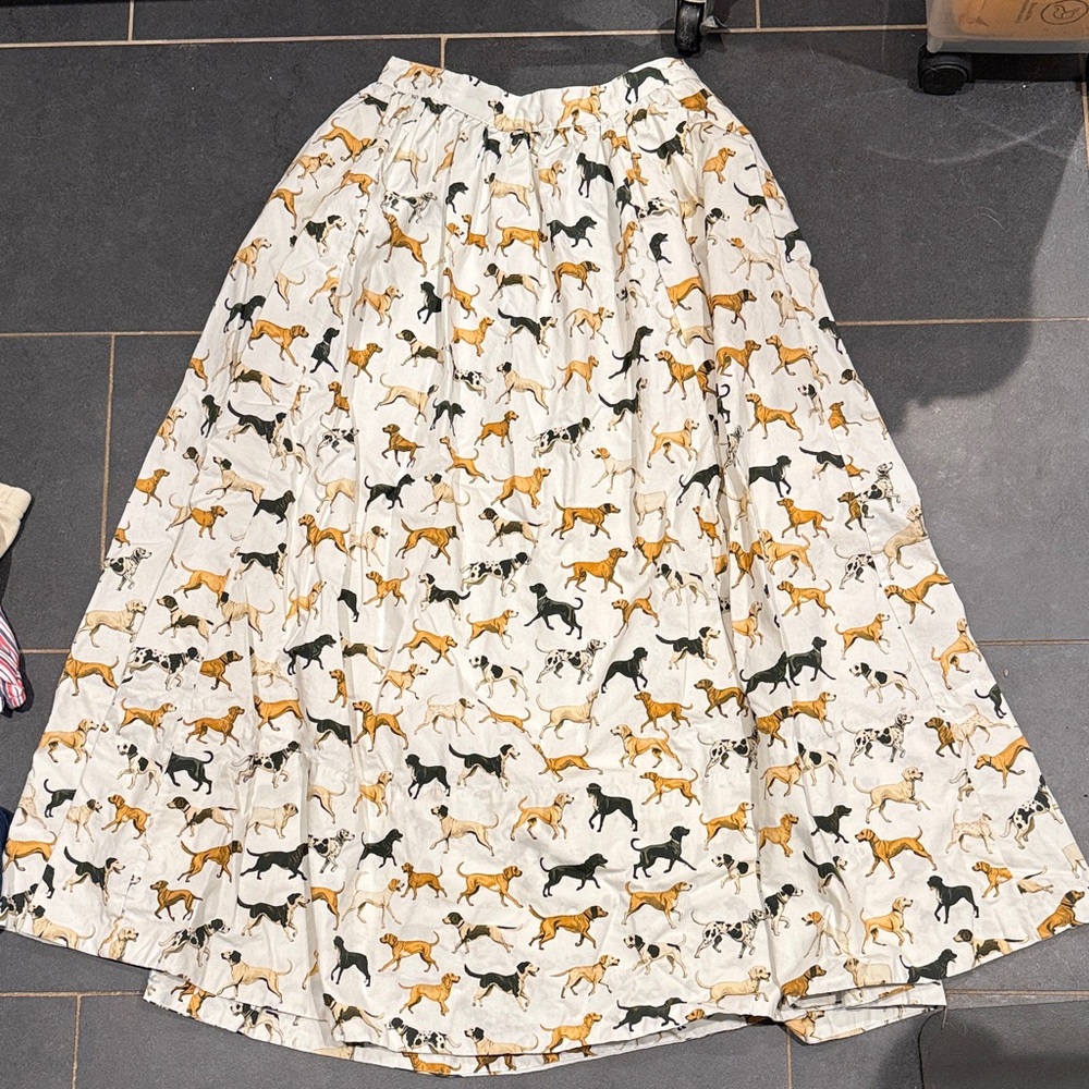 Maeve Anthropologie Multicolor Dog Print Maxi Skirt with pockets XS